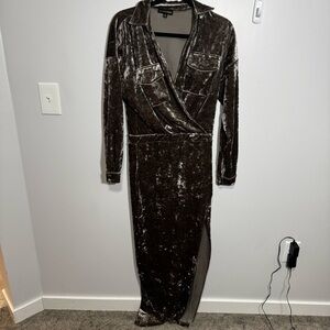 JLuxLabel Stone Crushed Velvet Velour Maxi Dress medium